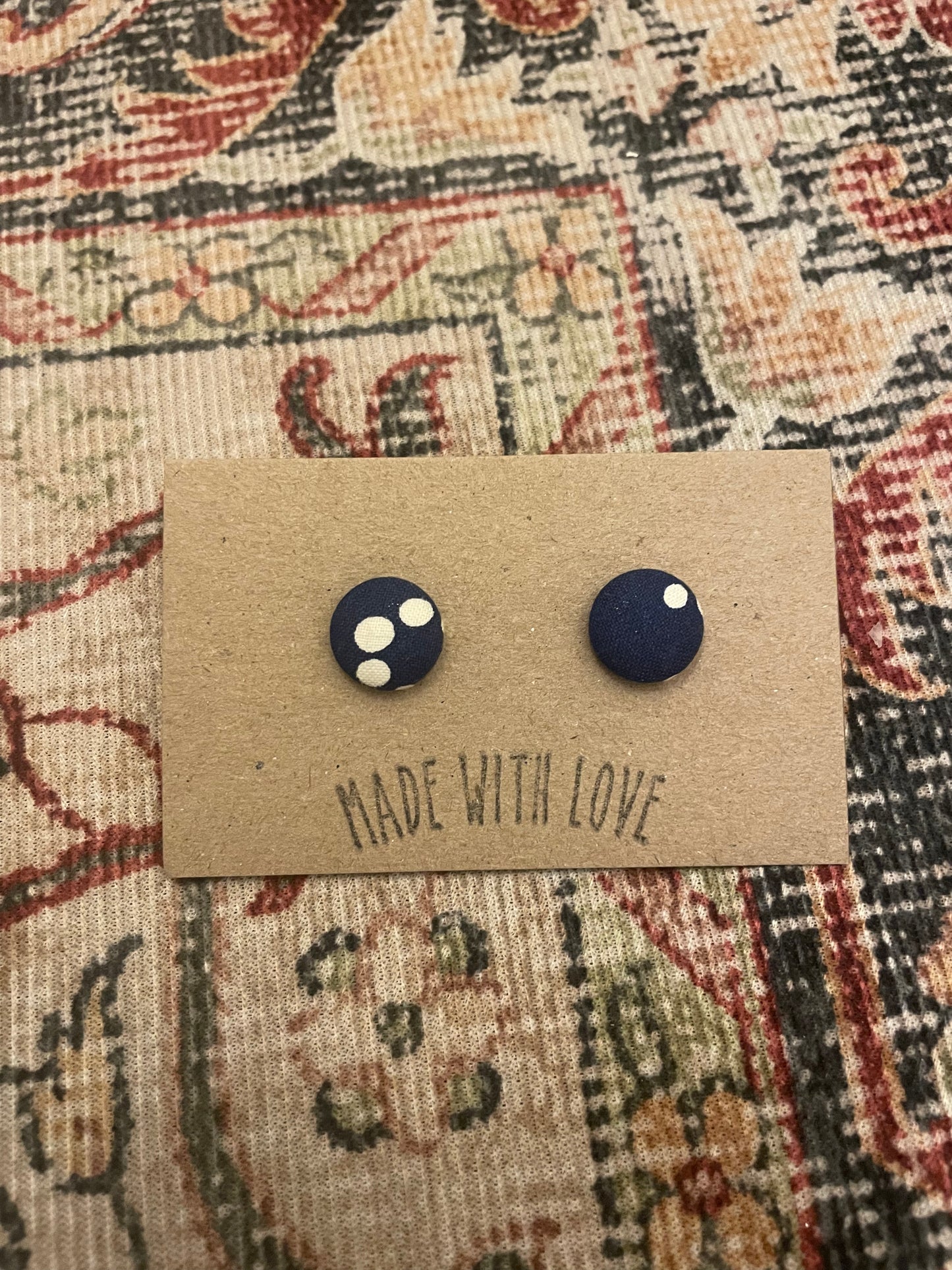 Made with Love Studs - Dotty for Navy